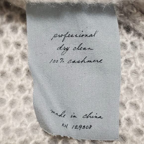 Raquel Allegra Lilith Cashmere Sweater in Concrete Contrast Open Knit Sz 1(US-M) - Picture 8 of 14